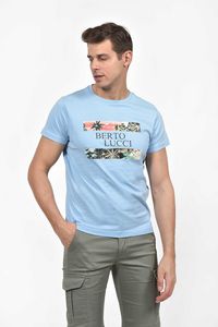 Προσφορά Ανδρικό T-Shirt με Μοντέρνα Στάμπα Berto Lucci - ΣΙΕΛ για 15€ σε Berto Lucci