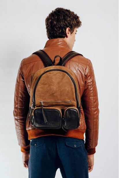 Προσφορά Σακίδιο Δερμάτινο Backpack δίχρωμο για 104,3€