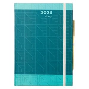 Προσφορά Ημερολόγιο 2023 B5 Ημερήσιο Βεραμάν με Γεωμετρικά Σχέδια & Μπλε Στυλό για 4,99€ σε Jumbo