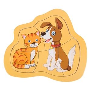 Προσφορά Παζλ Ξύλινη Καρτέλα Σκύλος Γάτα (5 Κομμάτια) 15.5x14 cm για 0,79€ σε Jumbo