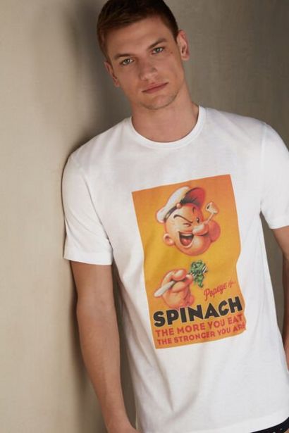 Προσφορά T-shirt με Print Ποπάι και τη Λέξη Spinach για 25,9€ σε Intimissimi