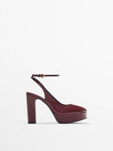 Προσφορά Δερμάτινα Παπούτσια Slingback Τακούνι Πλατφόρμα -Studio για 79,95€ σε Massimo Dutti