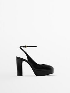 Προσφορά Δερμάτινα Παπούτσια Slingback Με Τακούνι Και Πλατφόρμα -Studio για 79,95€ σε Massimo Dutti