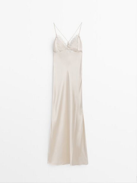 Προσφορά Μεταξωτό Φόρεμα Με Δαντέλα -Studio για 169€ σε Massimo Dutti