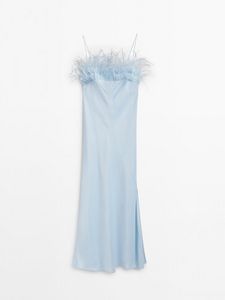 Προσφορά Μακρύ Φόρεμα Με Λεπτομέρεια Φτερά -Studio για 149€ σε Massimo Dutti