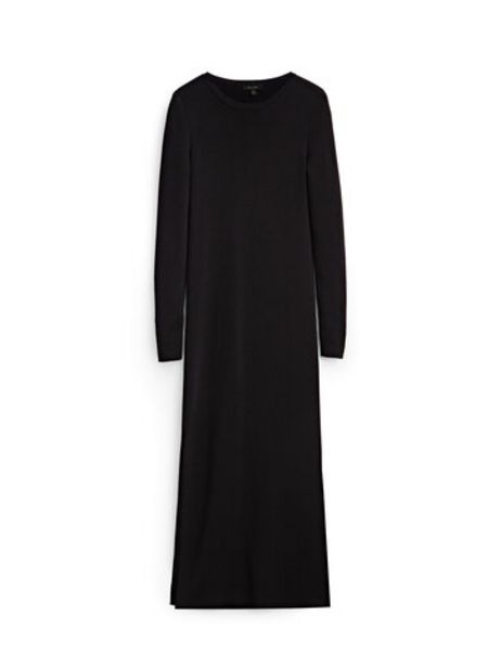 Προσφορά Μαύρο Μακρύ Φόρεμα Με Σκίσιμο για 99,95€ σε Massimo Dutti