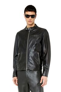 Προσφορά Leather biker jacket with logo plaque για 818€ σε DIESEL