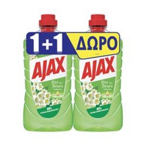 Προσφορά Ajax Υγρό Καθαριστικό Fete Des Fleurs Λουλούδια της Άνοιξης 1lt + 1 Δώρο για 3,88€ σε Bazaar