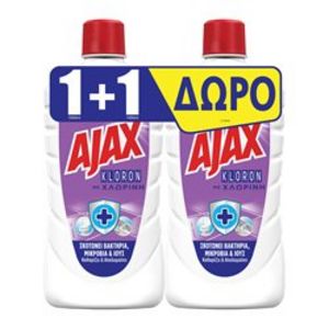 Προσφορά Ajax Καθαριστικό & Απολυμαντικό Γενικής Χρήσης Λιλά 1lt +1 Δώρο για 3,75€ σε Bazaar