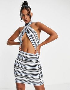Προσφορά Lioness beach knitted mini dress in blue stripe για 8€ σε Asos
