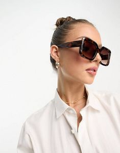 Προσφορά Mango square lense sunglasses in dark tortoise print για 10,5€ σε Asos