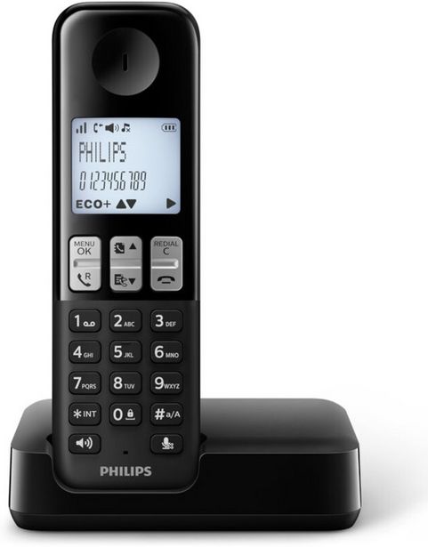 Προσφορά Ασύρματο Τηλέφωνο Philips D2501B/GRS Black για 34,9€