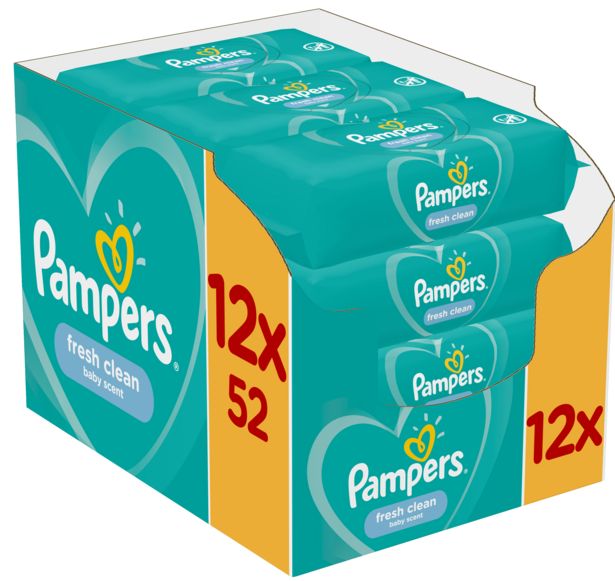 Προσφορά Pampers Fresh Clean Μωρομάντηλα 624τεμάχια (12x52) για 11,99€
