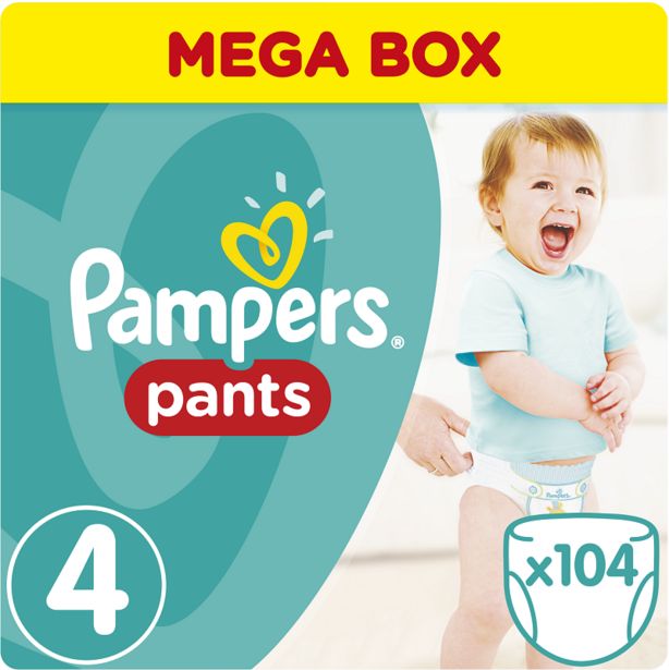 Προσφορά Pampers Πάνες Pants Mega Box (104τεμ) Νο 4 (9-15kg) για 28,79€