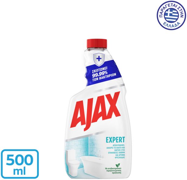 Προσφορά Ajax Expert Καθαριστικό Μπάνιου Κατά Των Αλάτων Ανταλλακτικό 500ml για 1,15€