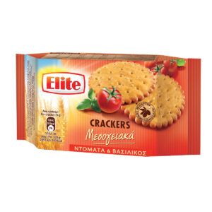Προσφορά Elite Crackers Μεσογειακά Με Ντομάτα & Βασιλικό 105 gr για 1,07€ σε Χαλκιαδάκης