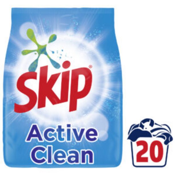 Προσφορά Skip Σκόνη Πλυντηρίου Ρούχων Active Clean 20 Μεζούρες 1,3 kg για 4,64€ σε Χαλκιαδάκης