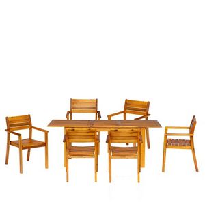 Προσφορά Σετ Ξύλινο Τραπέζι Κήπου Jaxon Επεκτεινόμενο Με 6 Καρέκλες Kelly Μασίφ Ακακία για 414,97€ σε Ravenna