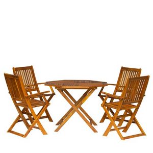 Προσφορά Σετ Ξύλινο Τραπέζι Κήπου Eliana Ακακία Με 4 Καρέκλες Eliana για 224,98€ σε Ravenna