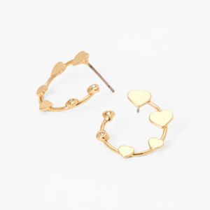 Προσφορά Gold Hearts Open Circle Stud Earrings για 5€ σε Claire's