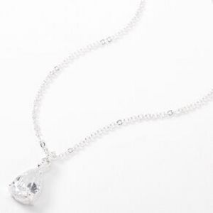 Προσφορά Silver-tone Cubic Zirconia Single Teardrop Rhinestone Pendant Necklace για 4,99€ σε Claire's