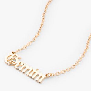 Προσφορά Gold-tone Gothic Zodiac Pendant Necklace - Gemini για 4€ σε Claire's